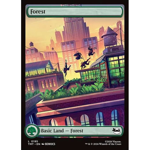 MtG Teenage Mutant Ninja Turtles Common Forest [Full Art Rooftop FOIL] #195