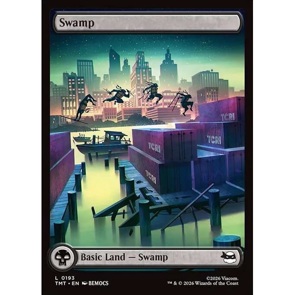 MtG Teenage Mutant Ninja Turtles Common Swamp [Full Art Rooftop FOIL] #193