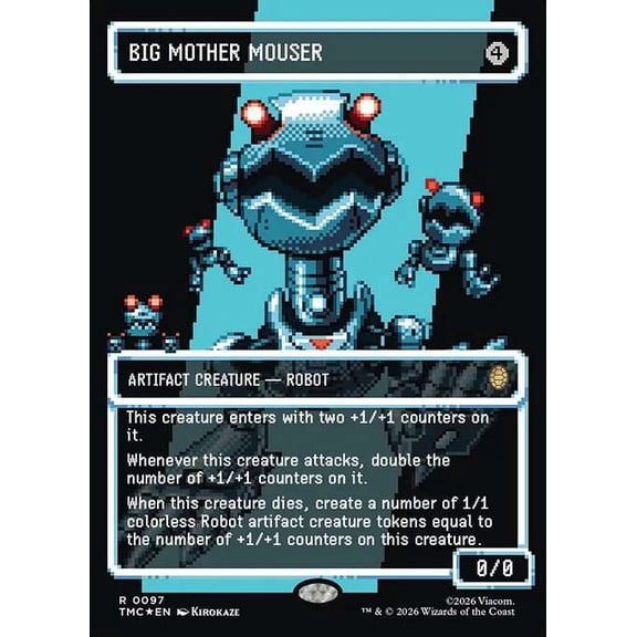 MtG Teenage Mutant Ninja Turtles Eternal Rare Big Mother Mouser [Borderless Pixel FOIL] #97