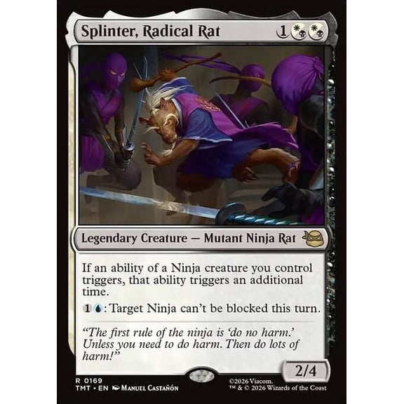 MtG Teenage Mutant Ninja Turtles Rare Splinter, Radical Rat #169