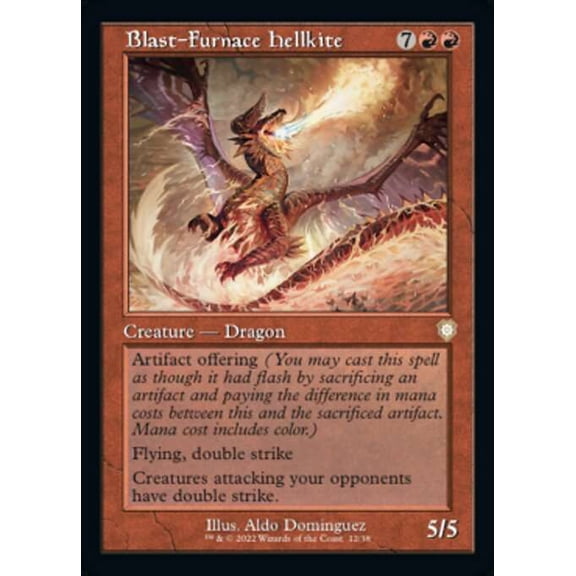 MtG The Brothers' War Commander Rare Blast-Furnace Hellkite [Old-Frame Bonus Sheet] #12