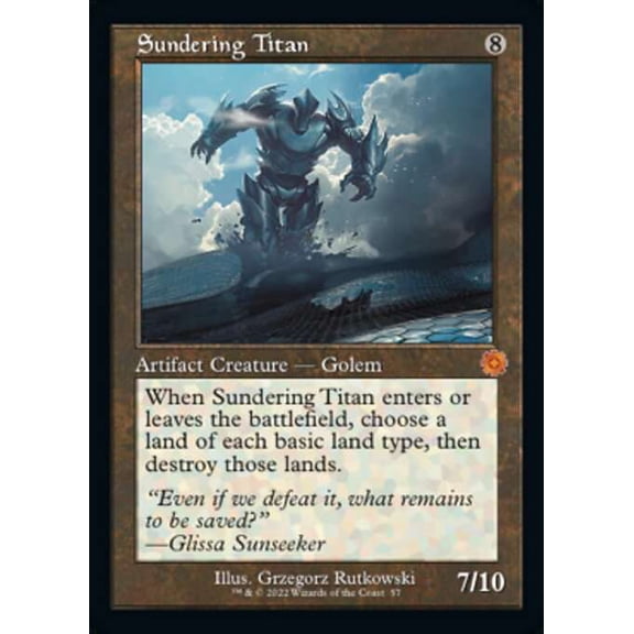 MtG The Brothers' War Retro Artifacts Mythic Rare Sundering Titan [Retro Frame] #57