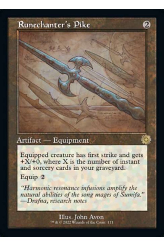 MtG The Brothers' War Retro Artifacts Rare Runechanter's Pike [Retro Schematic] #111
