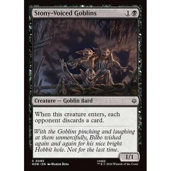 MtG The Hobbit Common Stony-Voiced Goblins [FOIL] #85