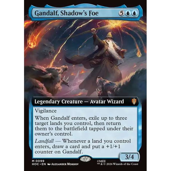 MtG The Hobbit Eternal Mythic Rare Gandalf, Shadow's Foe [Five Armies Kit Extended Art] #99