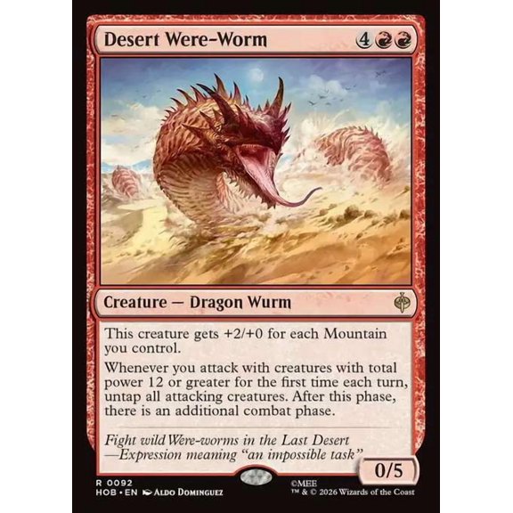 MtG The Hobbit Rare Desert Were-Worm #92
