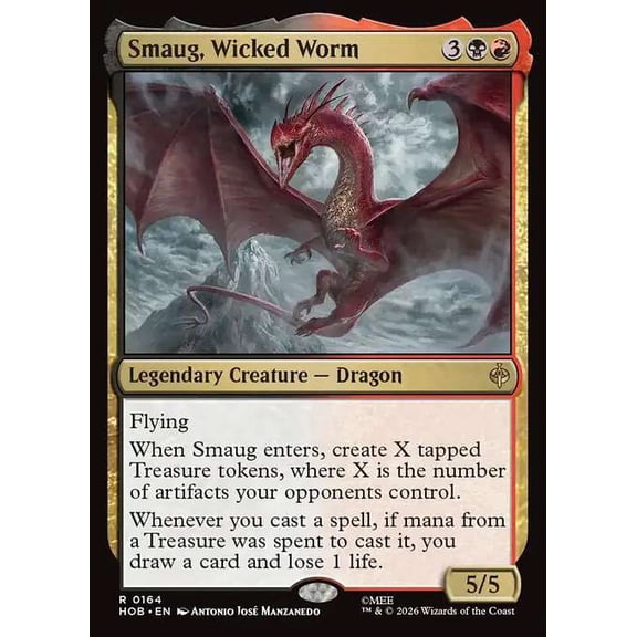 MtG The Hobbit Rare Smaug, Wicked Worm #164