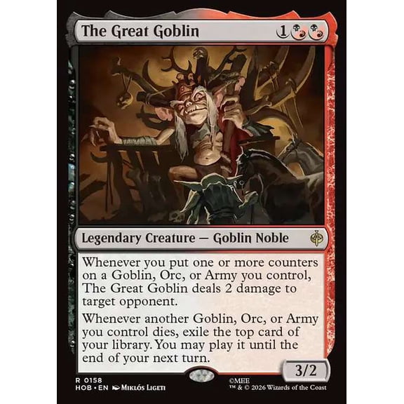 MtG The Hobbit Rare The Great Goblin [FOIL] #158