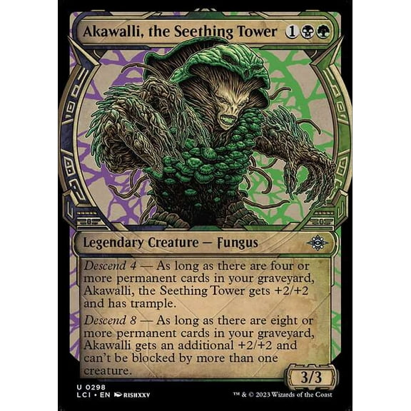 MtG The Lost Caverns of Ixalan Uncommon Akawalli, the Seething Tower (Showcase FOIL) #298