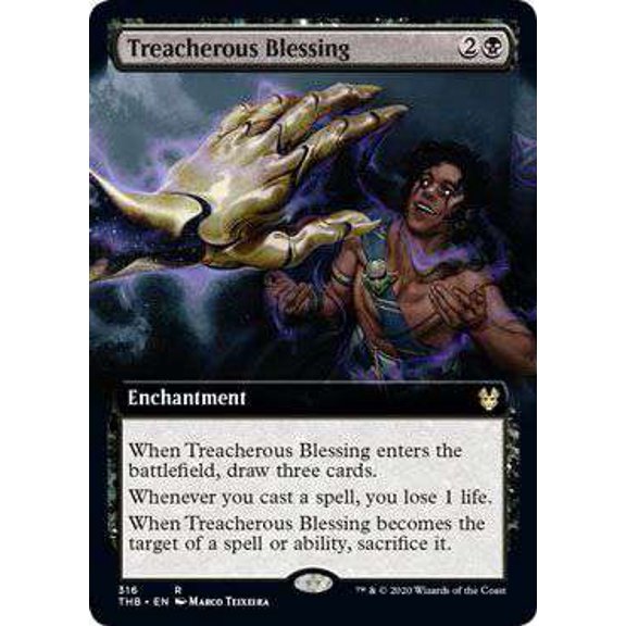 MtG Theros Beyond Death Rare Treacherous Blessing (Extended Art) #316