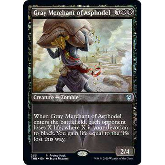 MtG Theros Beyond Death Uncommon Gray Merchant of Asphodel (Promo Pack) #355