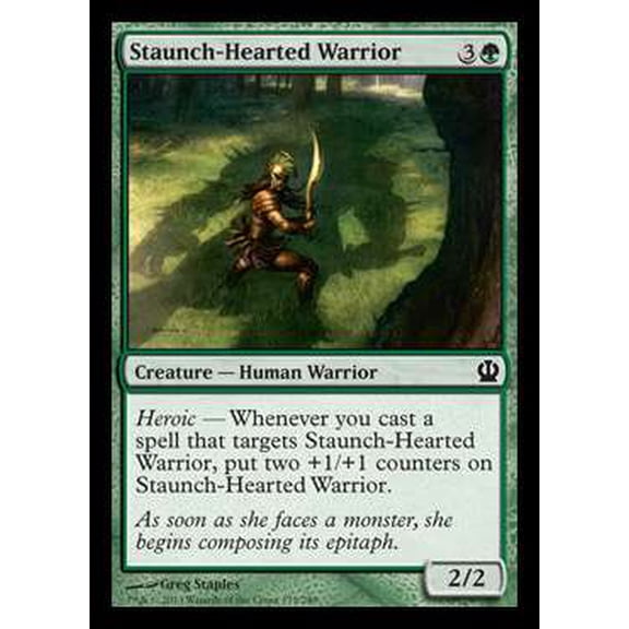 MtG Theros Common Staunch-Hearted Warrior (Foil) #179
