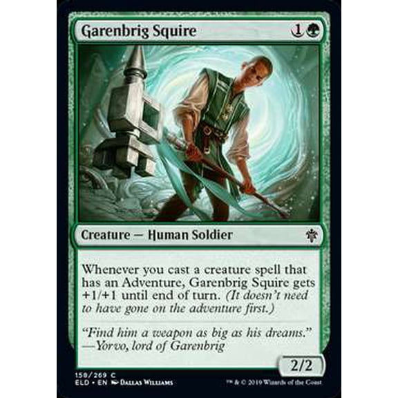 MtG Throne of Eldraine Common Garenbrig Squire (Foil) #158