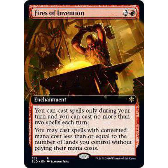MtG Throne of Eldraine Rare Fires of Invention (Extended Art) #361