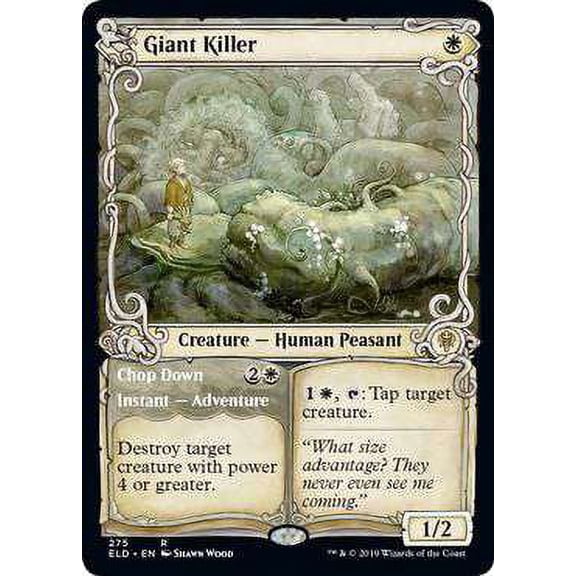 MtG Throne of Eldraine Rare Giant Killer // Chop Down (Showcase) #275