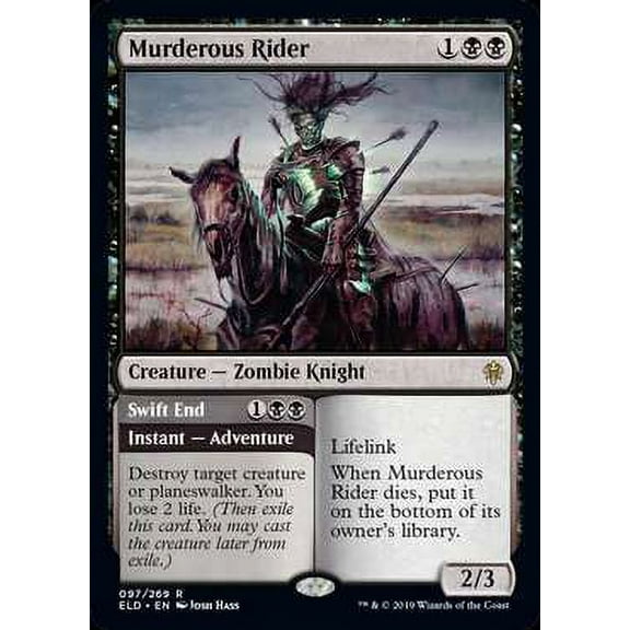 MtG Throne of Eldraine Rare Murderous Rider // Swift End #97