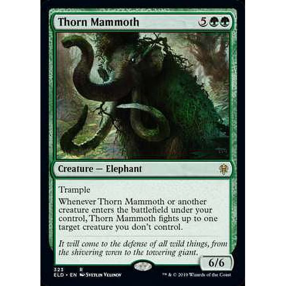 MtG Throne of Eldraine Rare Thorn Mammoth #323