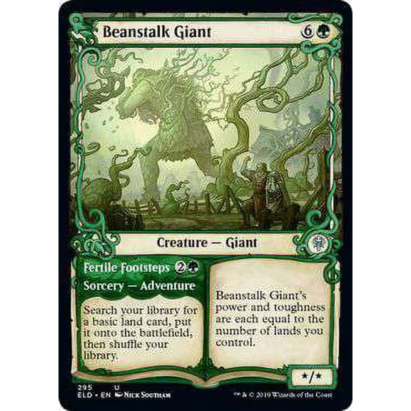 MtG Throne of Eldraine Uncommon Beanstalk Giant // Fertile Footsteps (Showcase) #295