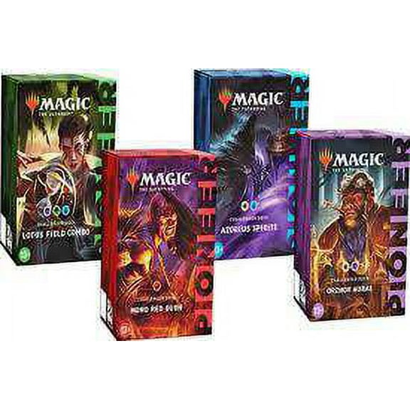 MtG Trading Card Game 2021 Pioneer Set of 4 Challenger Decks (Orzhov Auras, Mono Red Burn, Azorius Spirits, Lotus Field Combo)
