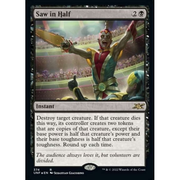 MtG Unfinity Rare Saw in Half (Galaxy Foils) #374