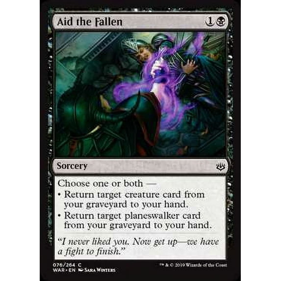 MtG War of the Spark Common Aid the Fallen (Foil) #76