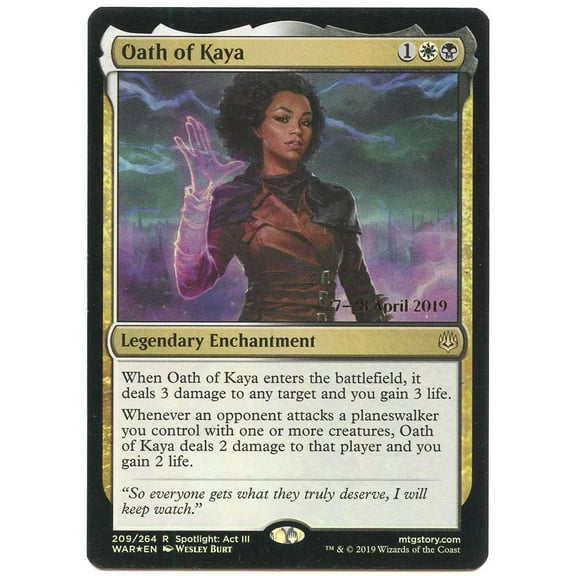 MtG War of the Spark Oath of Kaya (Prerelease Foil) #209