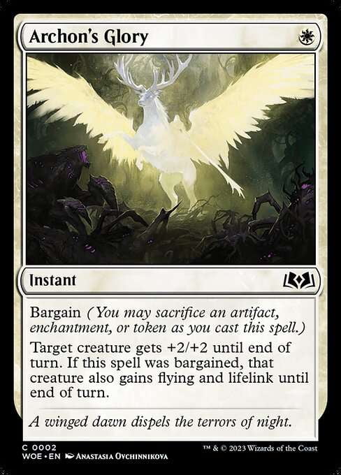 archon mtg cards of Emeria Proxy Gilded Goblet create a 2/2 white Pegasus creature token with flying MtG Wilds of Eldraine Common