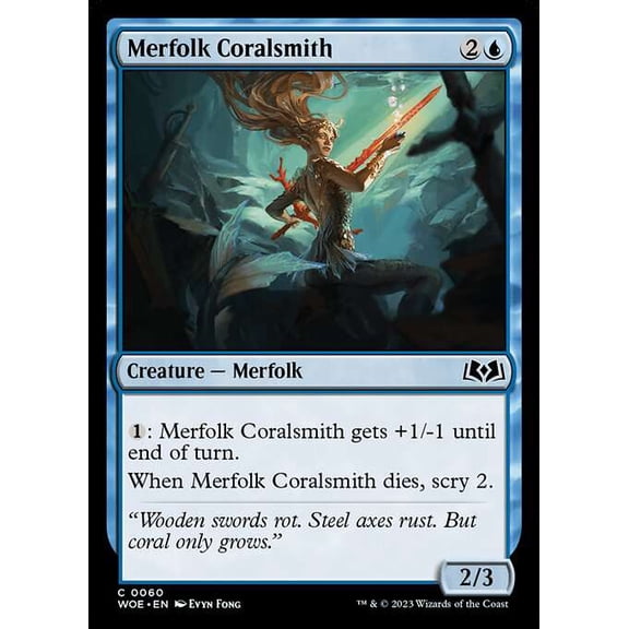 MtG Wilds of Eldraine Common Merfolk Coralsmith #60