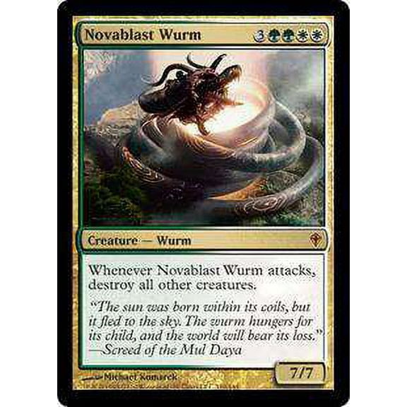 MtG Worldwake Mythic Rare Novablast Wurm #119