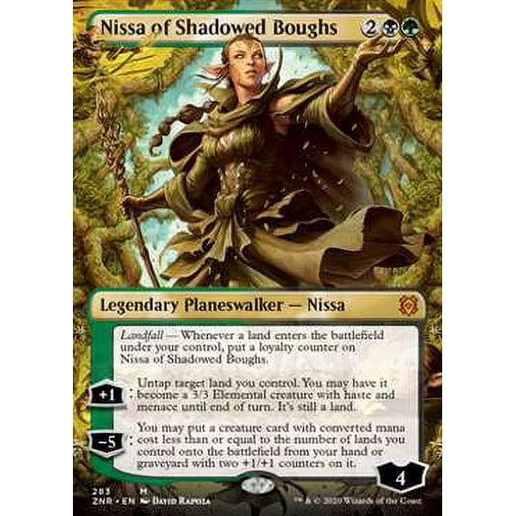 MtG Zendikar Rising Mythic Rare Nissa of Shadowed Boughs (Borderless) #283