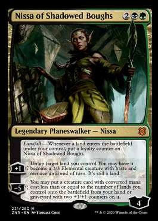 Nissa of Shadowed Boughs 1x FOIL ZNR MTG Zendikar Rising Mythic MINT black green Nissa of Shadowed Boughs 1x FOIL ZNR MTG Zendikar Rising Mythic MINT black green