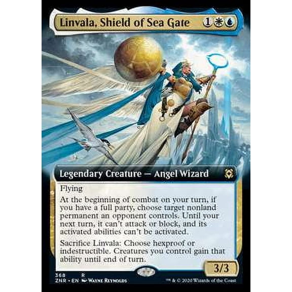MtG Zendikar Rising Rare Linvala, Shield of Sea Gate (Extended Art) #368