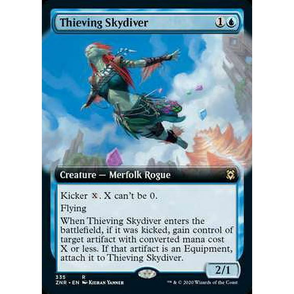 MtG Zendikar Rising Rare Thieving Skydiver (Extended Art) #335