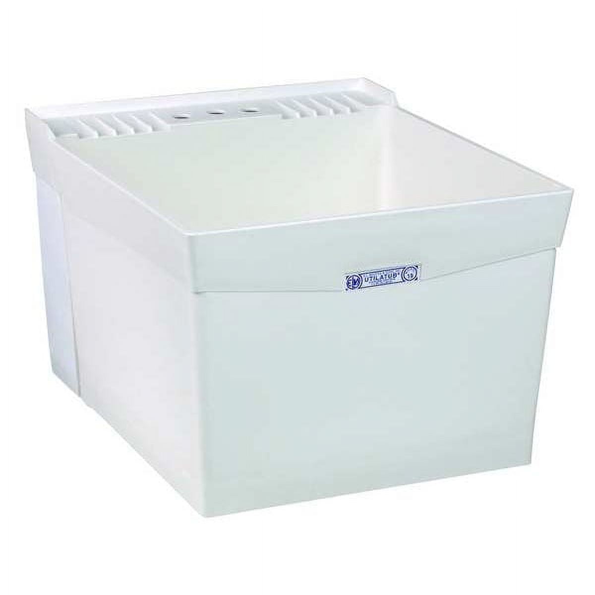 Utilatub 24" x 20" White Polypropylene Wall Mounted Laundry Sink