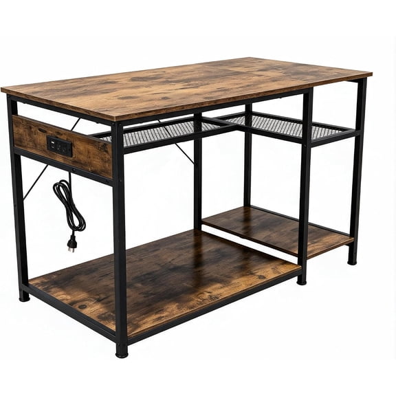 Mteryoing 48" Reptile Terrarium Stand with Built-In Power Outlet, 1000 lbs Heavy-Duty Tank Rack for 40-120 Gallon Aquariums and Bearded Dragon Enclosures, Particle Board and Steel Multi-Tier Shelf