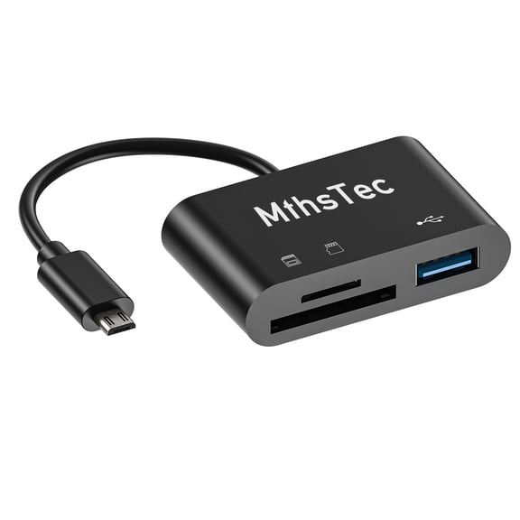 MthsTec Mobile Micro SD Compact Flash Card Reader with USB Adapter for Memory Cards