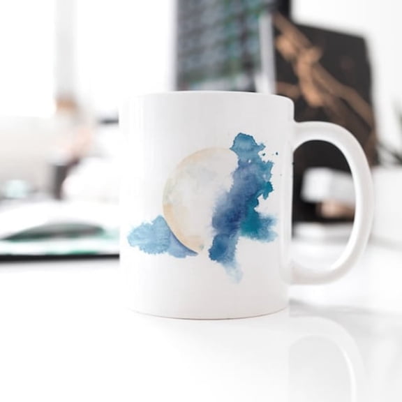 Mtic Moon Ceramic Mug, Moon phase mug, watercolor mug, astronomy gif, astrology mug, witchy mug, spiritual mug, celestial mug.