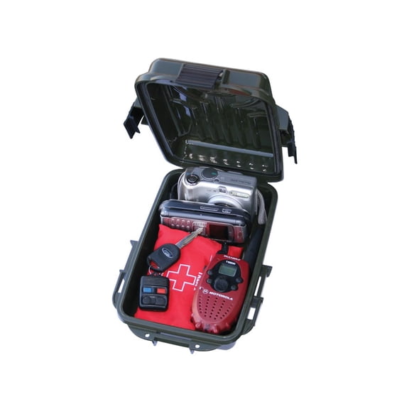 Mtm Survivor Dry Box Small W/Mirror Triple Latch Poly Green