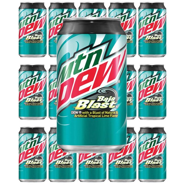 Mtn Dew Baja, 15 Cans, 180 Fl Oz (Baja Laguna Lemonade) - Walmart.com