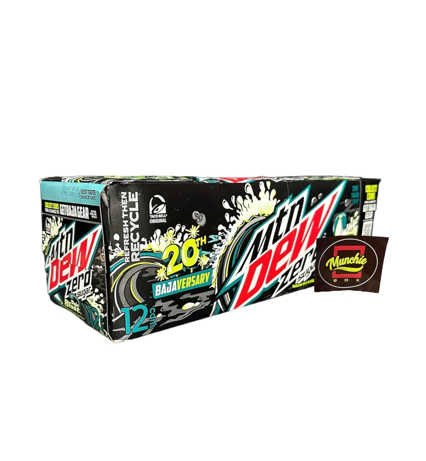 Mtn Dew Baja Blast Tropical Lime - Reserve (Zero Sugar, Pack of (12) 12 ...