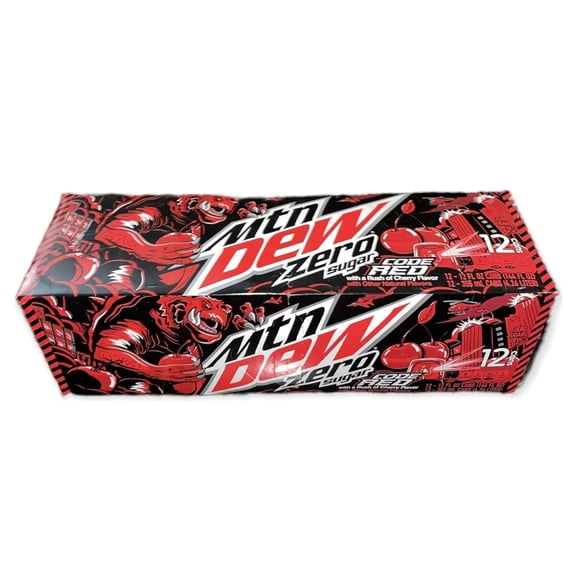 Mtn Dew Code Red Zero - Sugar with saney Coaster 12 oz Cans (Code Red Zero Sugar (Pack of (12) Cans 12 oz))