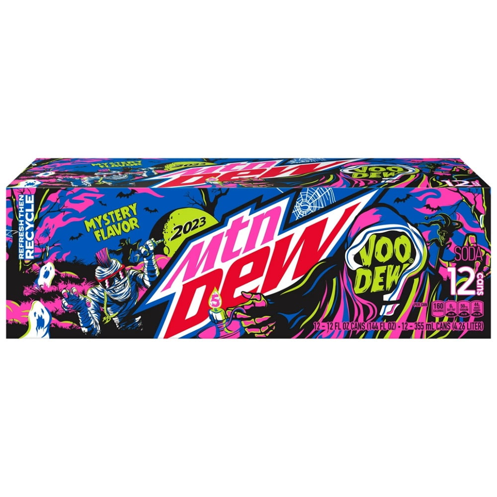 Mountain Dew VooDew 2023 Edition Mystery Flavor Soda Drinks, 12 Fluid Ounce, Pack of 12