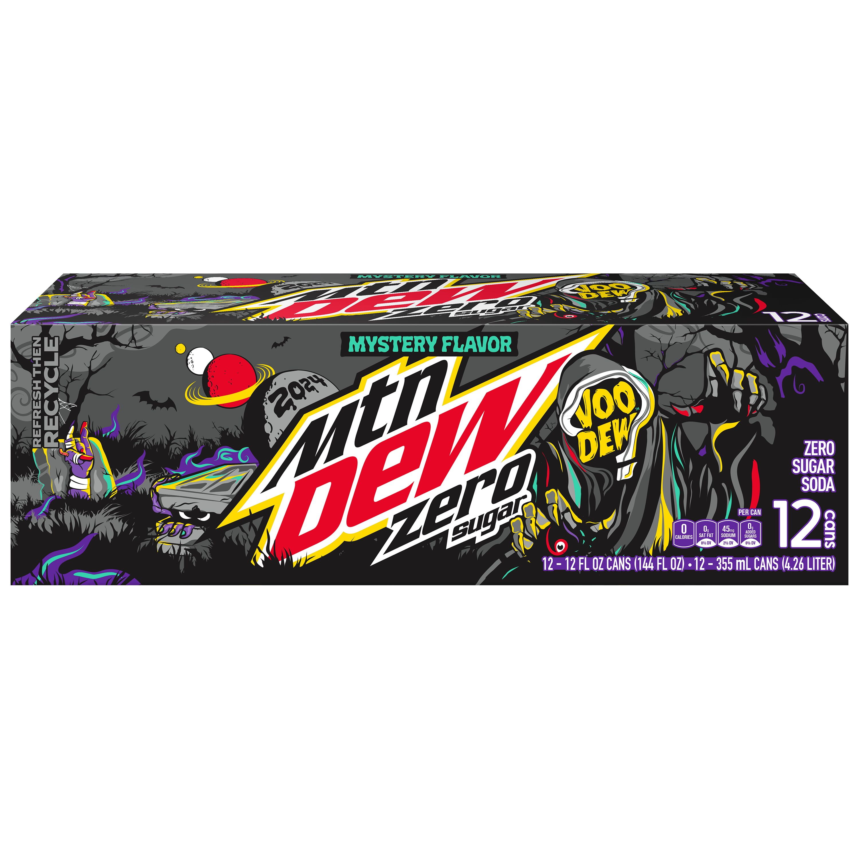 Mtn Dew Zero Sugar Voo Dew Soda Mystery Flavor 2024, 12 fl oz, 12 Pack Cans Walmart Business