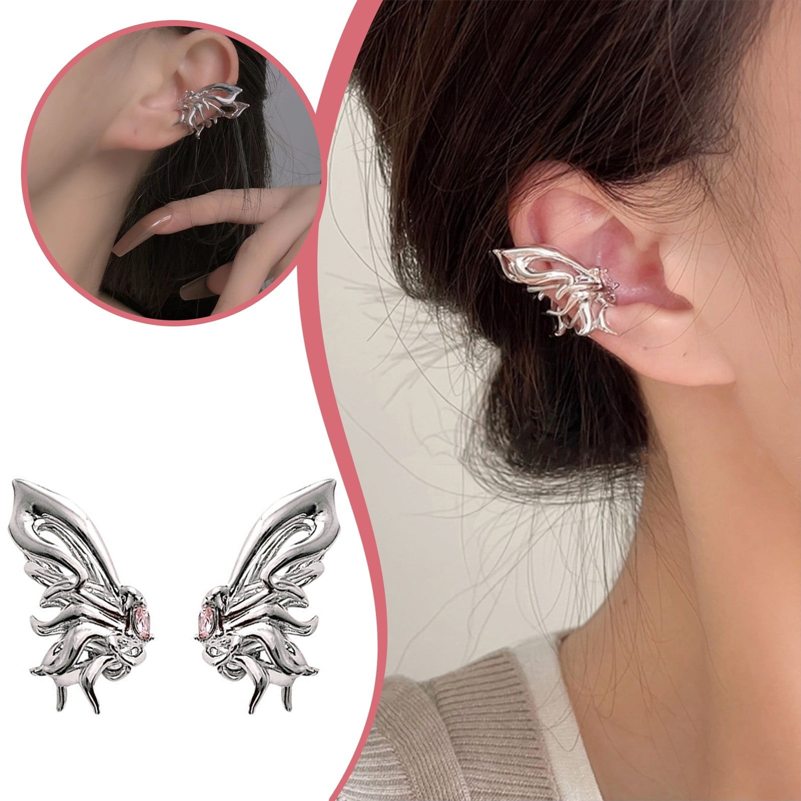 MtsDJSKF Face Moisturizer Night and Day Ear Ring Set Ear Clip for Women