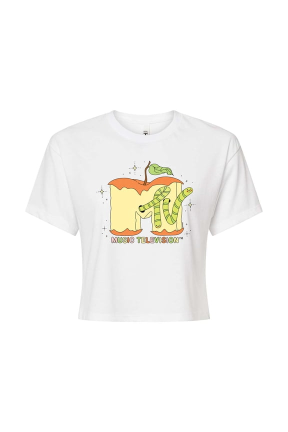 - Apple Logo - Juniors Cropped Graphic T-Shirt