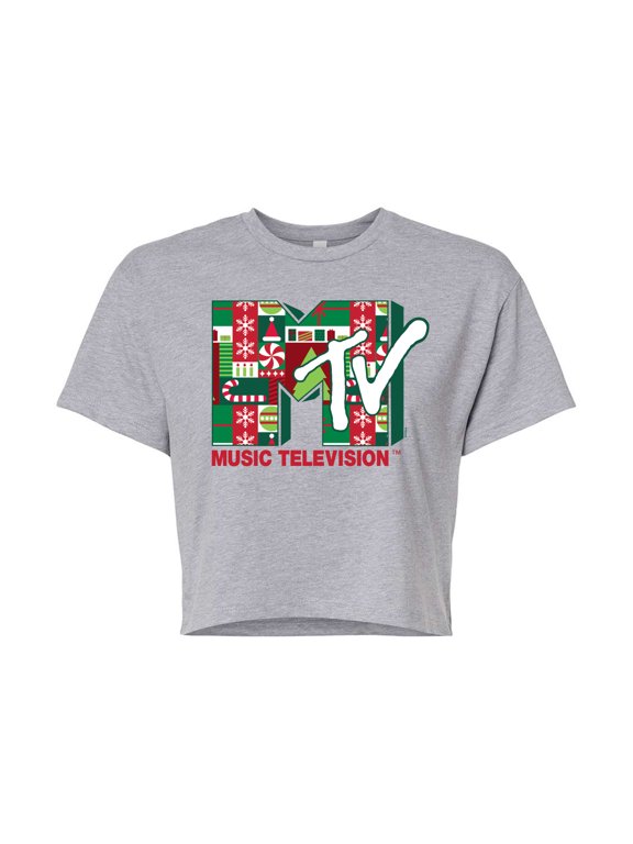 - Christmas Pattern - Juniors Cropped Graphic T-Shirt