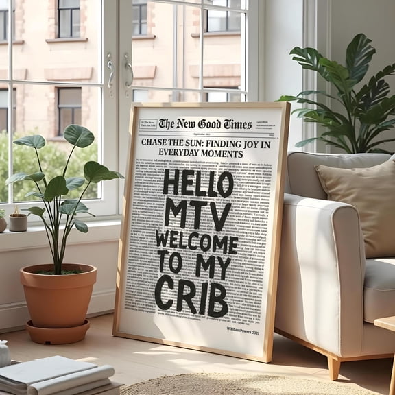 Mtv Cribs Quote Print Graffiti Typography Newspaper Art Home Decor Office Wall Art Home Decor Office Wall Art