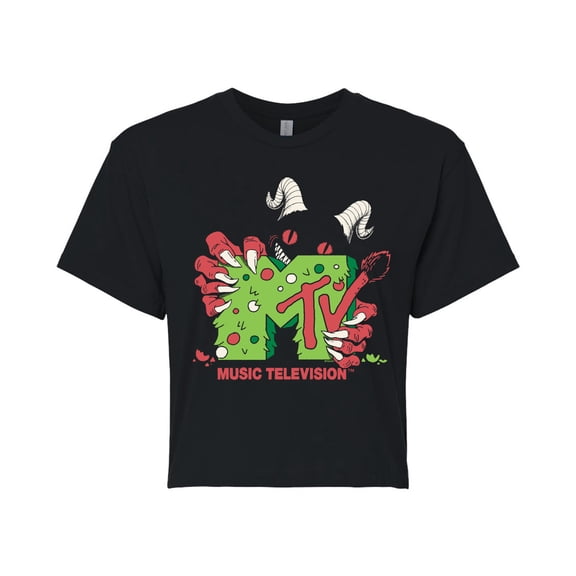 Mtv - Krampus - Juniors Cropped Graphic T-Shirt