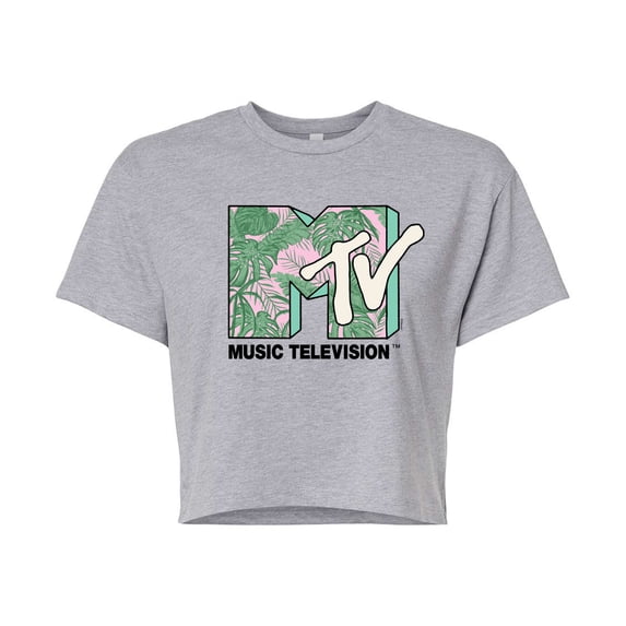 Mtv - Leaves - Juniors Cropped Graphic T-Shirt