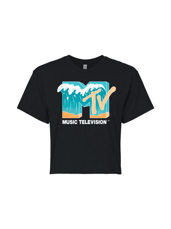 - Logo Waves - Juniors Cropped Graphic T-Shirt